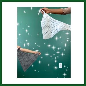 Handmade Crochet Grey Bandana